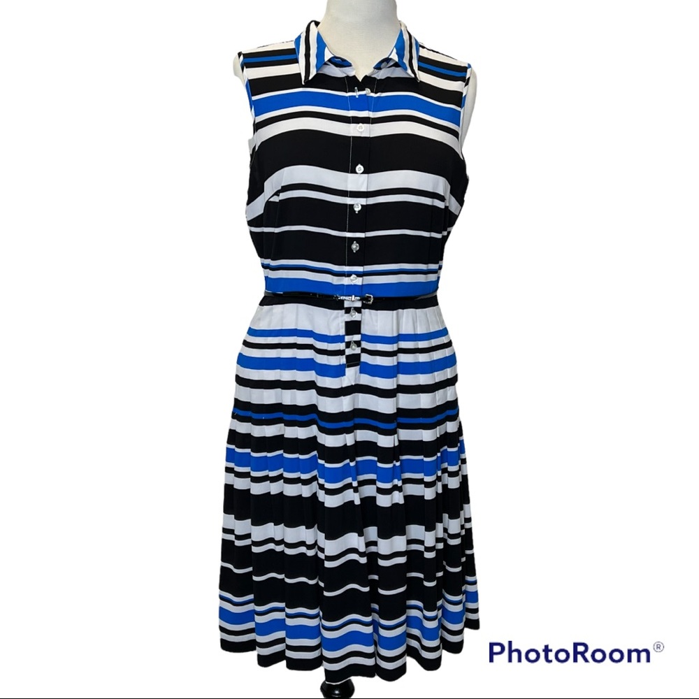 Calvin Klein Pleated Sleeveless Summer Dress